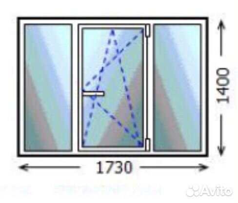 Пластиковое окно 1400х1730