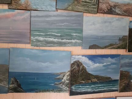 Картина маслом на холсте море, пейзаж Zh.Nataly