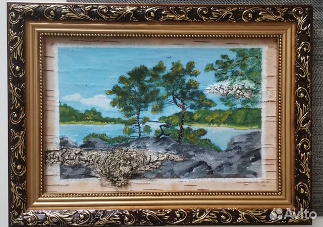 Картина маслом на бересте