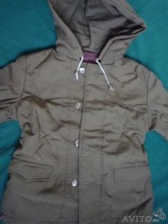 Новая куртка на 2-4г нат. плащёвка+капюшон Винтаж