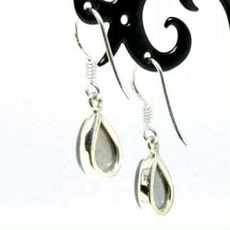 Серьги лабродарит каплевидный