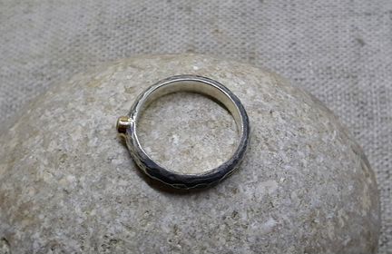 Серебряное кольцо с золотом 