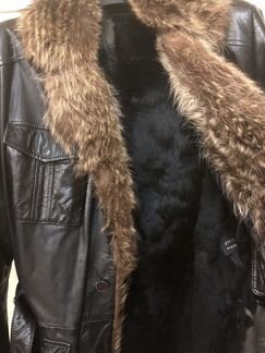 Куртка кожаная с подкладом из кролика Jorg Weber