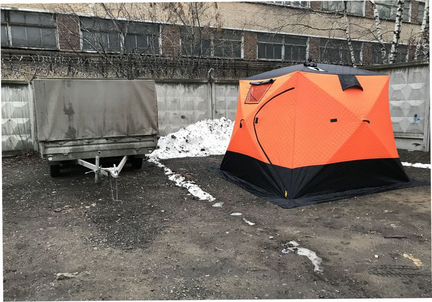 Зимняя палатка куб трехслойная -утепленная