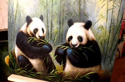 Панды, холст, масло, 60х50см, В.А.Смирнов