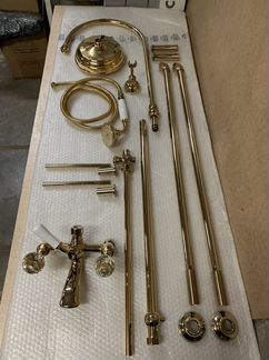 Напольная душевая система Lineatre золото 24k