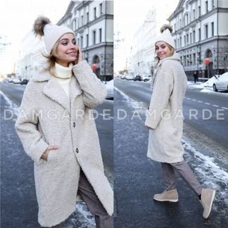 Шубка эко новая зимняя бежевая утеплённая