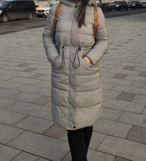 Пальто женское зимнее утеплённое с капюшоном 42-44