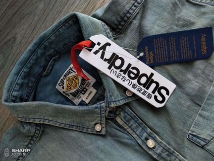 Рубашка джинсовая Superdry XL. Slim fit. Оригинал