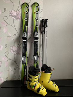 Горные лыжи Elan 120 cm, ботинки горнолыжные rossi