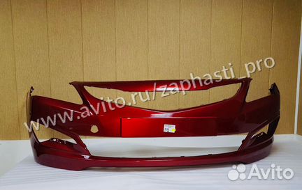 Бампер hyundai солярис рестайлинг красный