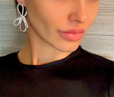 Серьги бантики из страз кристаллов