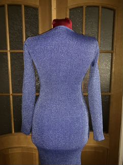 Платье голубое с переливом блёсток