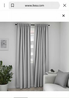 Шторы гардины IKEA Вилборг серый