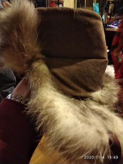 Шапка ушанка меховая подростковая енот