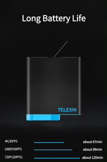 Аккумулятор Telesin Gopro 5 6 7 8 оригинал