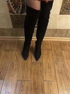 Сапоги ботфорты черные