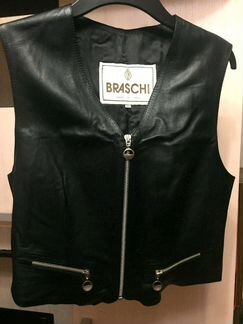 Новая Жилетка женская, кожа, Италия