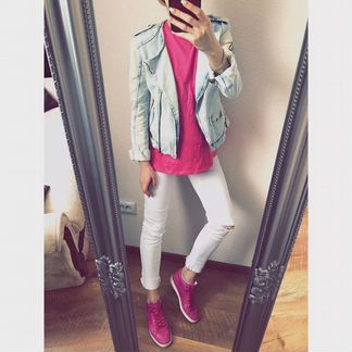 Джинсовая куртка косуха zara