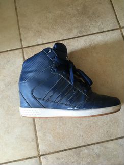 Кеды на танкетке синие Adidas 37-37,5