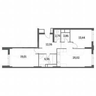 2-к квартира, 82.1 м², 23/41 эт.