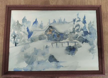Пейзаж акварелью