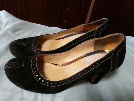 Туфли женские черные замшевые