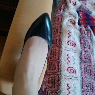 Кожаные туфли на шпильке