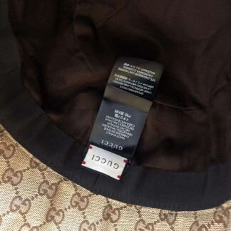 Панама шляпа лого черная коричневая гуччи