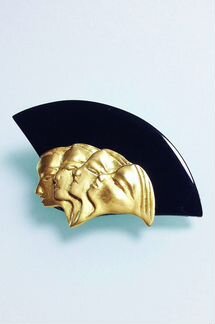 Винтажная брошь веер Les Bernard. США, 1980-90-е