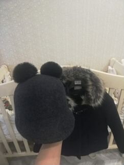 Пальто zara +головной убор