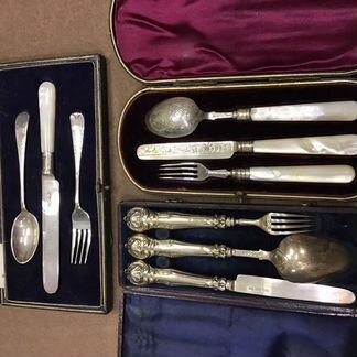 Антиквариат сребро Англия. Детские