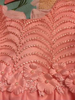 Платье розовое 12-18-24 месяца нарядное