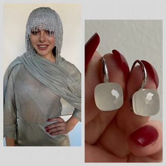 Серьги серебро 925 родий