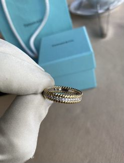 Золотое кольцо Tiffany 0.4 ct 5.25 гр