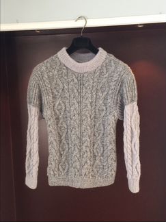 Новый свитер серый шерсть меринос