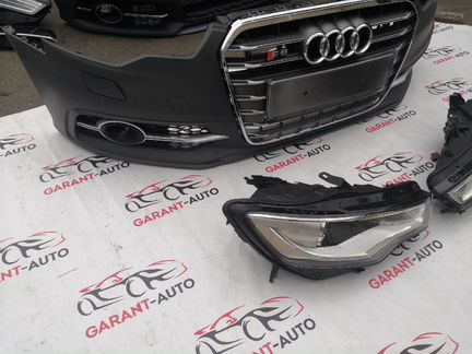 Передний бампер с фарами Audi A6 C7 S6 S-line