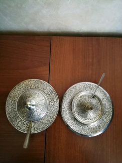 Масленка икорница латунь
