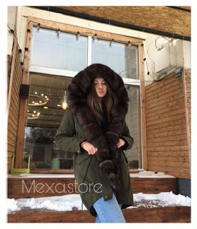 Парка с натуральным мехом