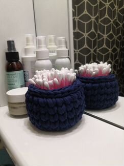 Корзинка из трикотажной пряжи