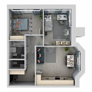3-к квартира, 61.7 м², 19/21 эт.