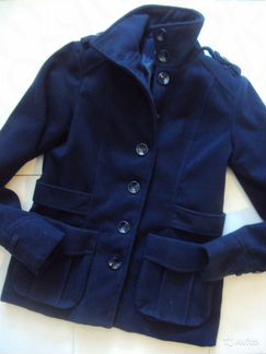 Пальто бушлат темно синее теплое 42р