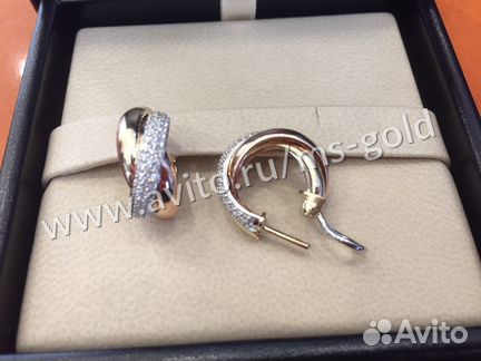 Золотые серьги Cartier Trinity