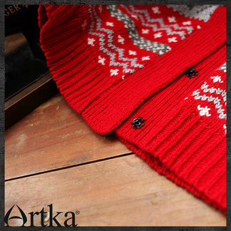 Жаккардовый кардиган с капюшоном Artka бохо