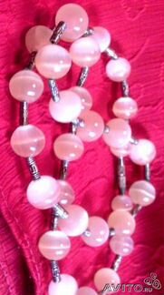 Колье - хризоберилл с эффектом кошачьего глаза -3