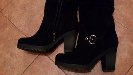 Сапоги зимние, натуральная замша и мех