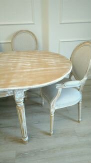 Стол овальный массив в стиле прованс