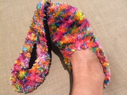 Тапочки домашние, мягкие пестрые