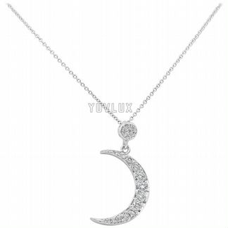Золотая подвеска полумесяц с бриллиантами 0.51 ct