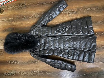 Кожаный пуховик la reine blanche, ru42